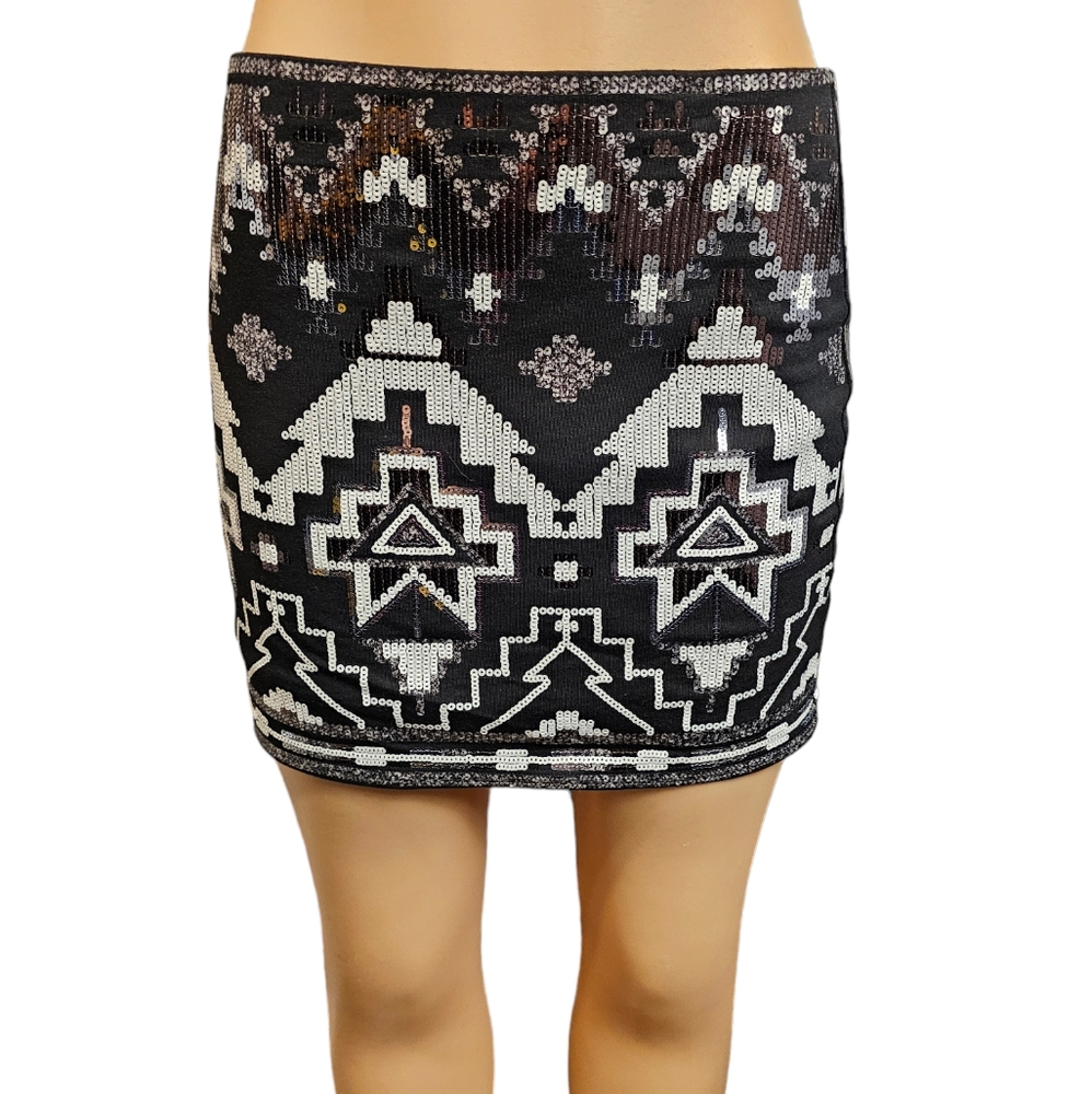 COPY - Express Aztec sequin mini skirt